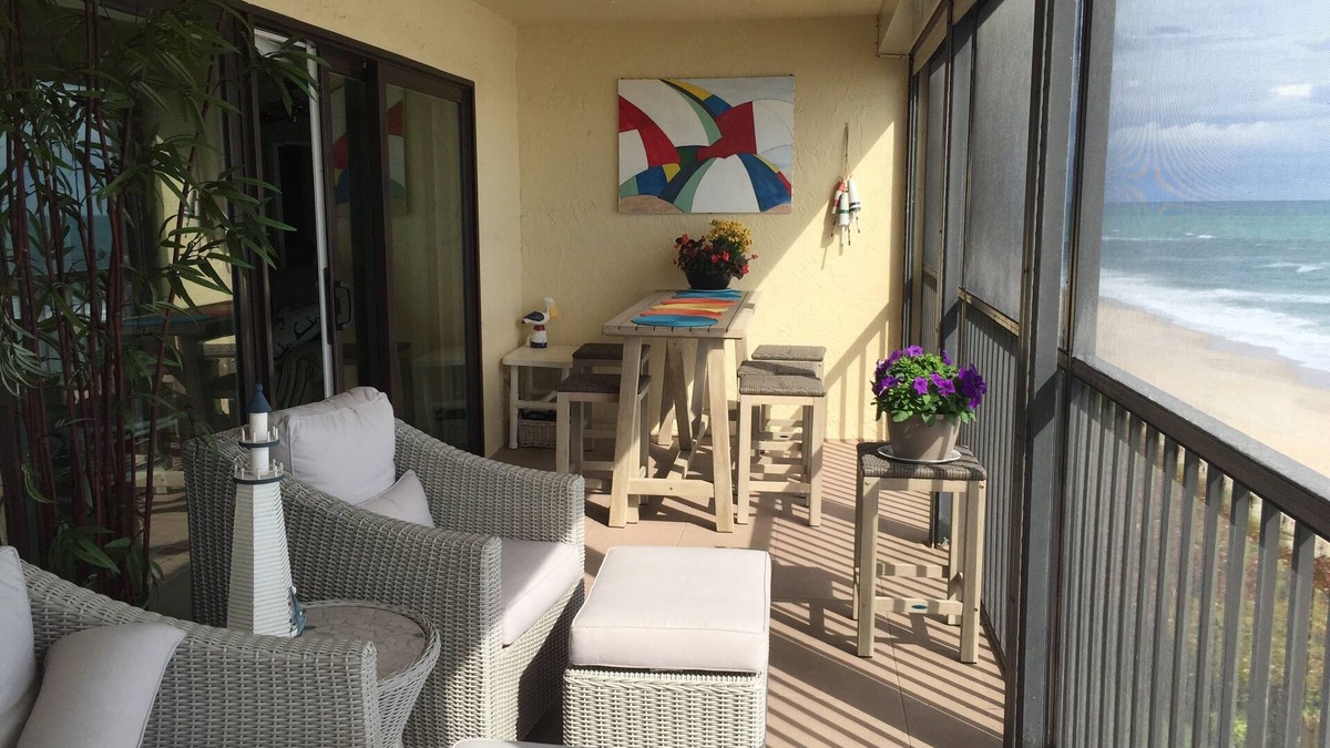 Melbourne Beach Condo | Oceanfront-Spectacular-Newly Furnished-Beautiful—Surf-side ambience-safe+secure!
