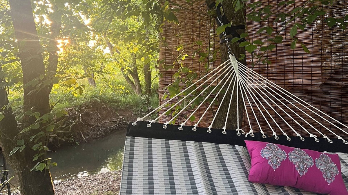 Greeneville House | Off-grid creekside treehouse w/fire-pit, hammock