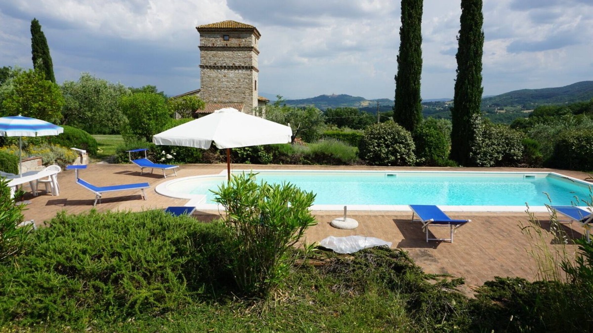 Monte Castello di Vibio Villa | Old stone farmhouse with tower and private swimming pool, in the countryside