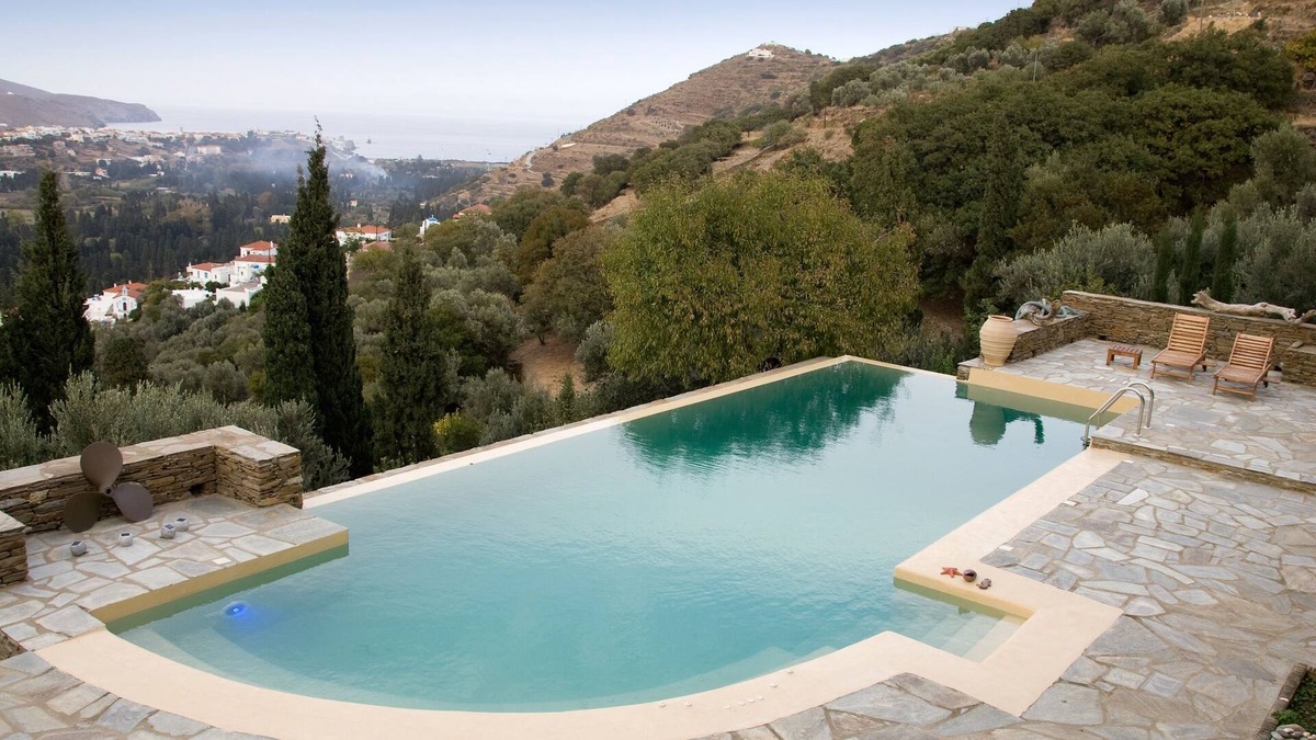 Andros Town Villa | On A Lush Hill A Secluded Country Home With Infinity Pool And Endless View