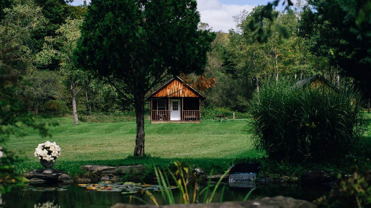 Blodgett Mills Cabin | One room cabin with bathroom