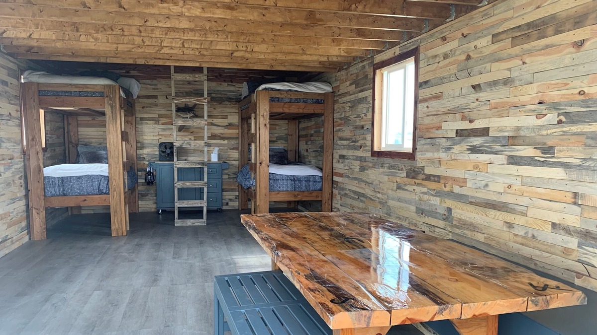 Marsland Cabin | Open room cabin with recreation adjacent to beautiful box butte reservoir