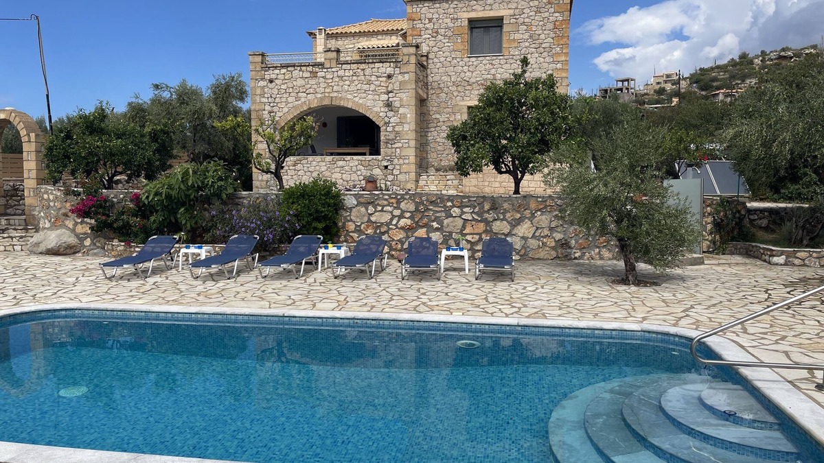 Lefktron Villa | Our beautiful Greek home with private pool, large outdoor areas and lovely views