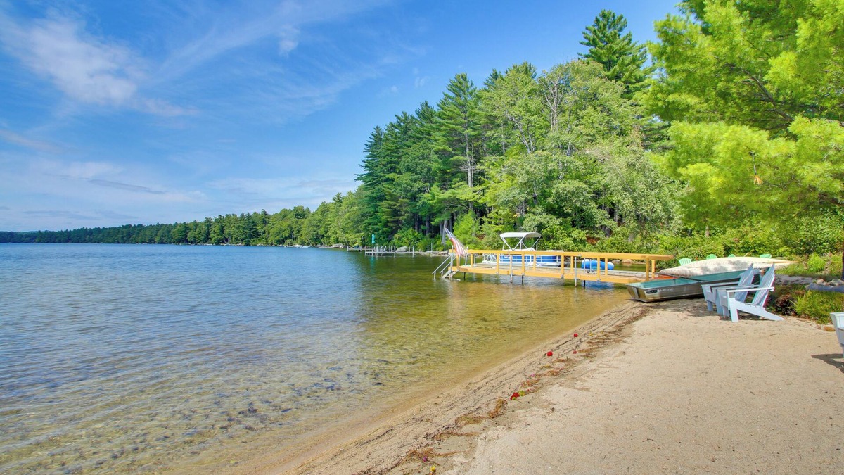 Raymond Cabin | Panther Pond Cabin w/200 Ft Sand Beach & Dock!