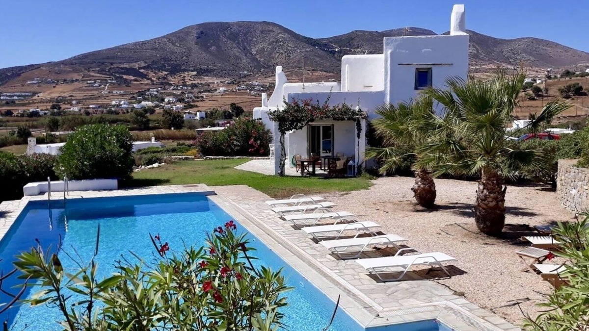 Chrissi Akti Villa | Paros, Drios Golden Beach: beautiful villa, large private pool, unique sea view