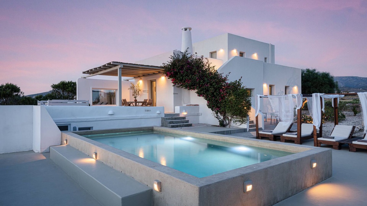 Parikia Villa | Paros House Villa - Elegant Comfort, Private Pool & Stunning Sea Sunset Views