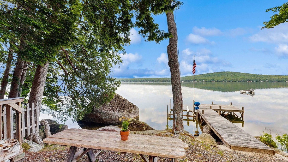 Otis House | Peaceful Lakefront Escape with Outdoor Dining, Beach Access, Deck & Firepit