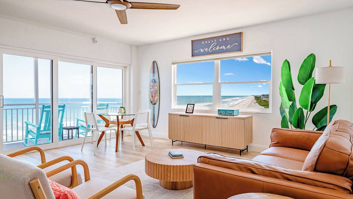 Satellite Beach Condo | Penthouse Oceanfront Retreat – Ocean View in Every Room + Private Beach Access