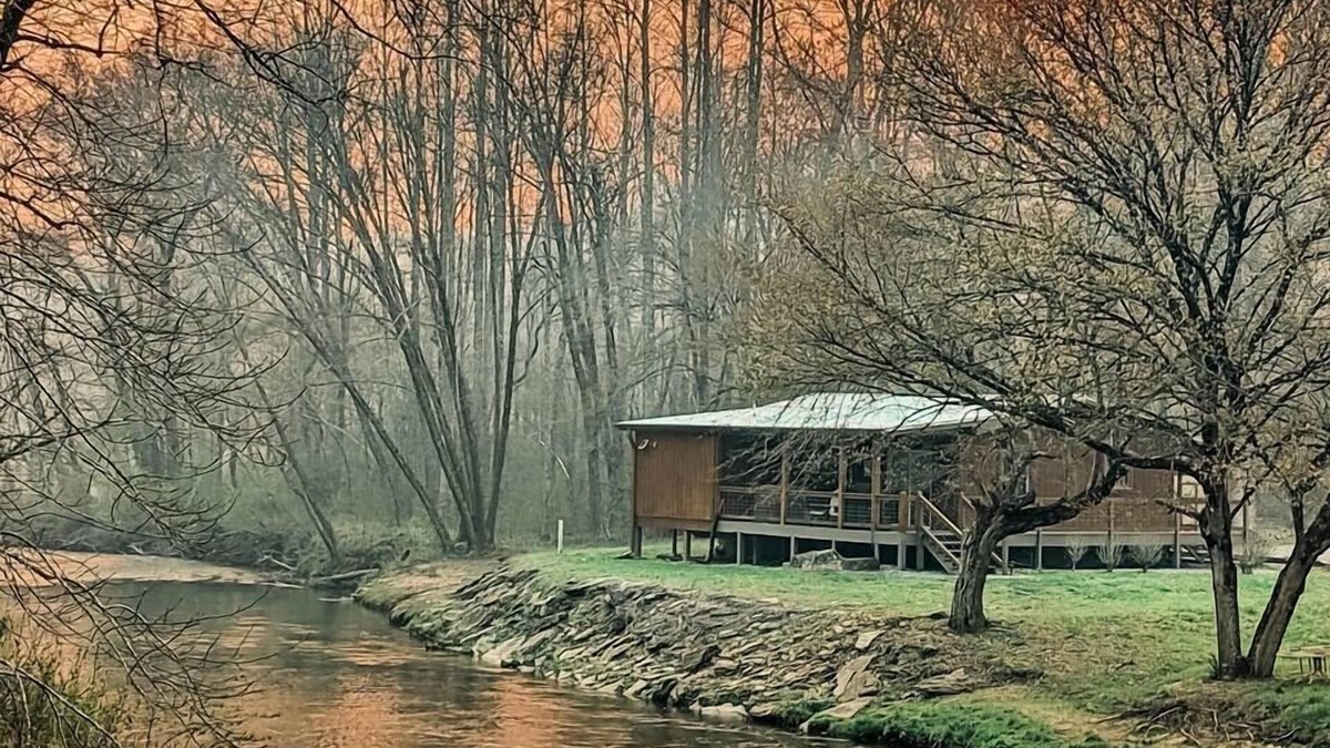 Mineral Bluff Cabin | Pet Friendly Creekside Cabin w/Hot Tub & Fire Pit!