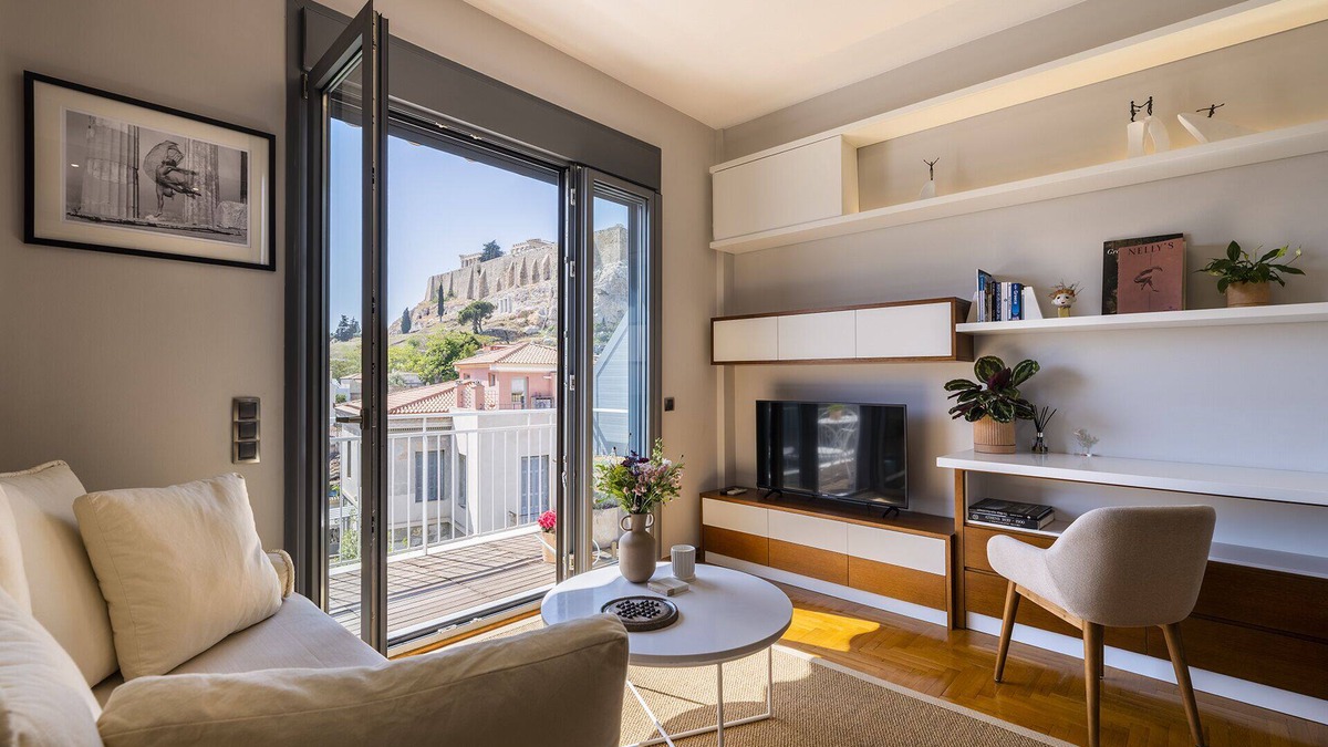 Plaka Apartment | Phos, an eclectic suite with stunning Acropolis view.