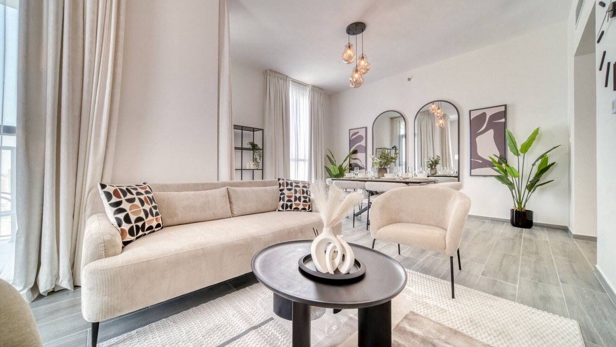 Dubai Production City Apartment | Placid 2BR w/Assistant’s Room at Mesk 1 Midtown Dubai Production City by Deluxe Holiday Homes