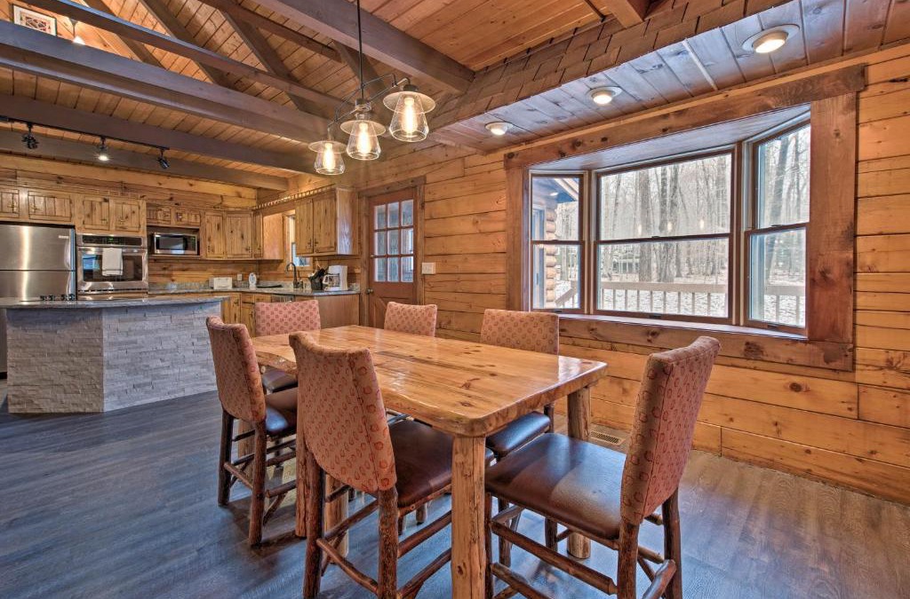 Locust Lake Village House | Pocono Log Cabin Fireplace, Fire Pits and Amenities