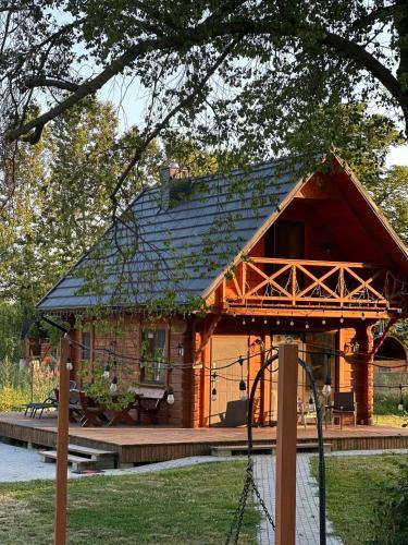 gmina Stary Brus House | Poleskie zacisze, domek czapla na wyłączność, kominek, balia,sauna