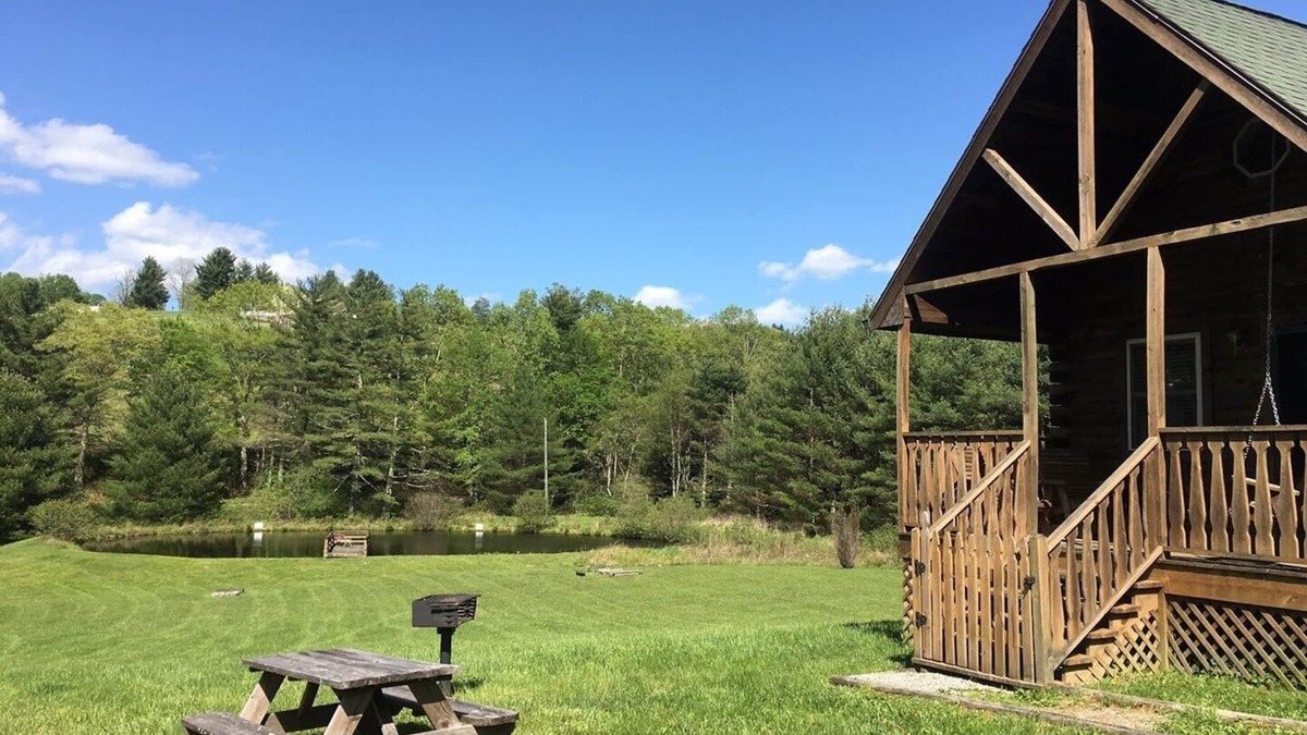 Laurel Springs Cabin | Pond, fireplace, WIFI, No Pets, near Blue Ridge Parkway