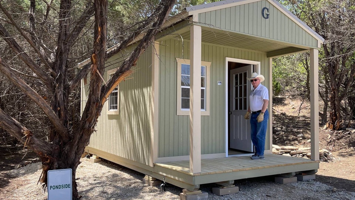 Graham RV Rental | Pondside Primitive Cabin at Lake Godstone
