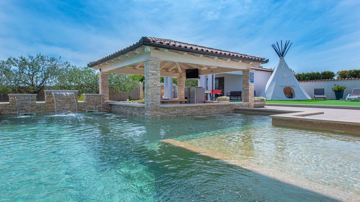 Vodnjan Villa | Pool-Bar Villa Vodnjan/~50m2 heated pool/Seaview/4km beach/SPA Jacuzzi