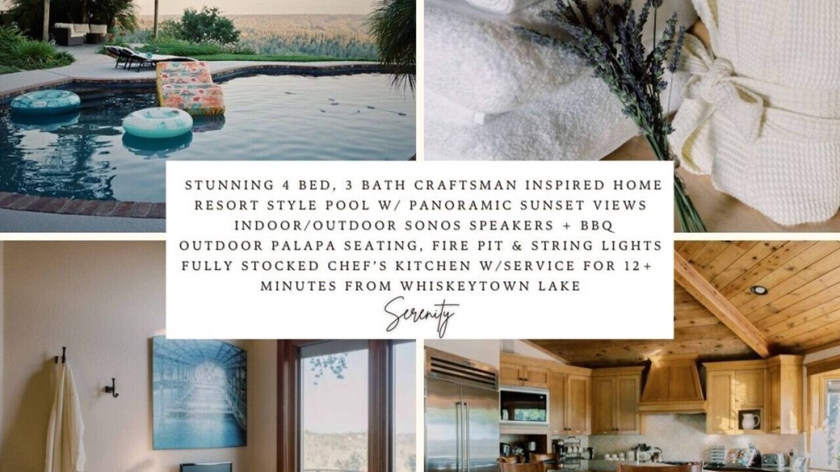 Redding House | Pool Hot Tub 360 views EV Charger Palapa Seating