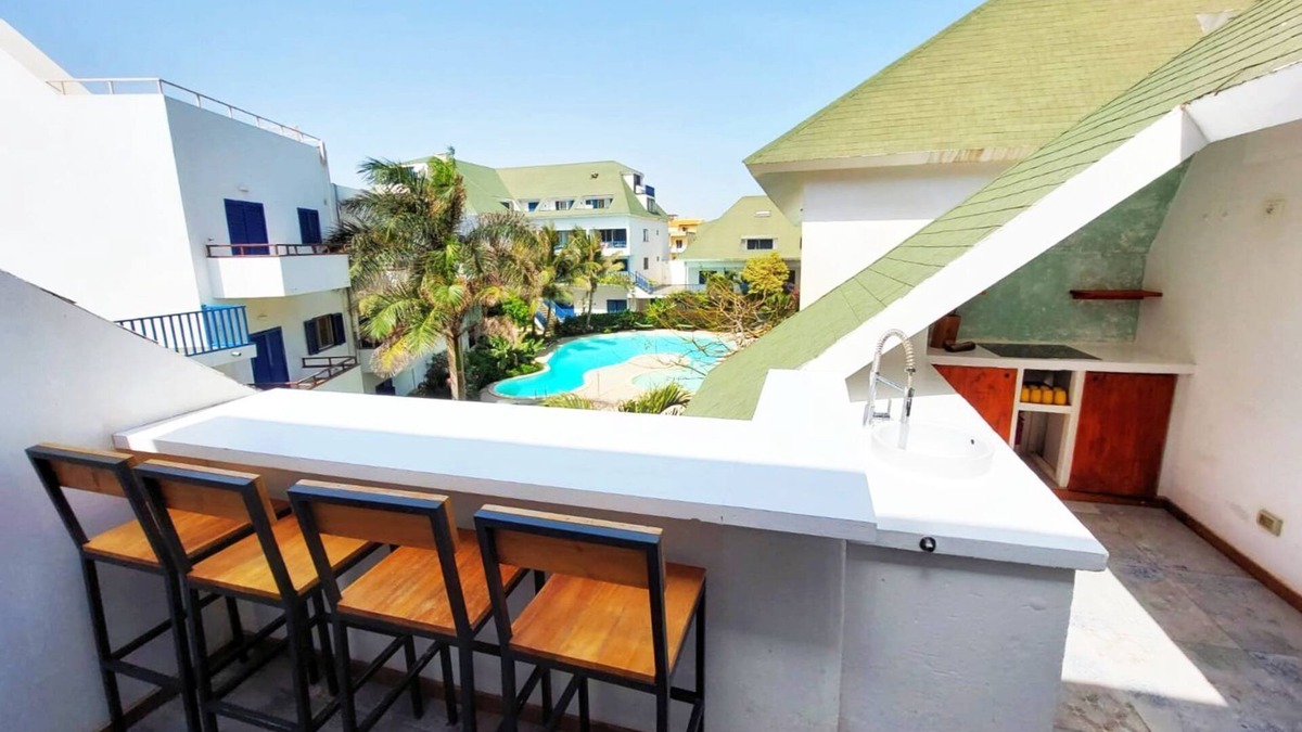Santa Maria Apartment | Pool house with 2 balconies, next to the beach!