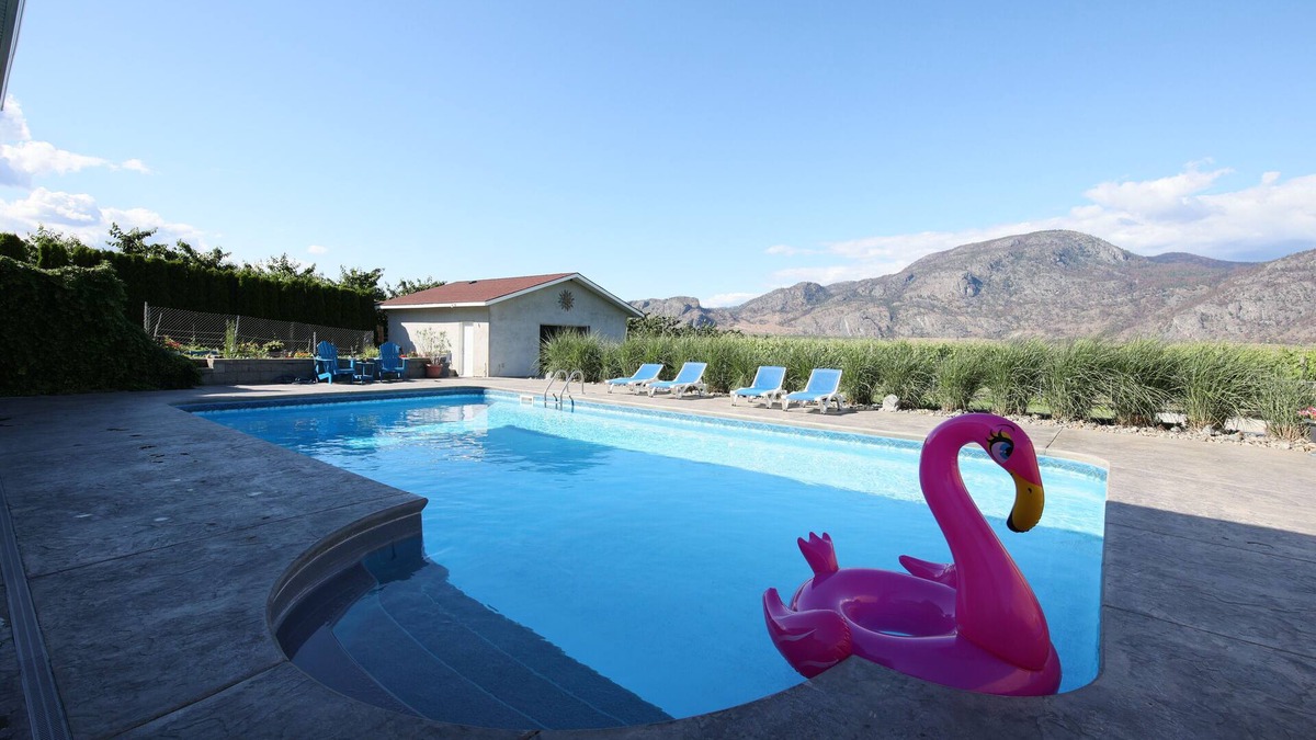 Okanagan-Similkameen Apartment | Poolside Suite Surrounded by Vineyard & Orchard