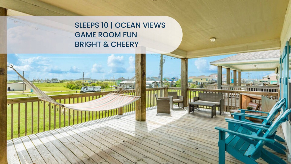 Crystal Beach House | Prime | Steps to Beach | Large Deck | Pet Friendly