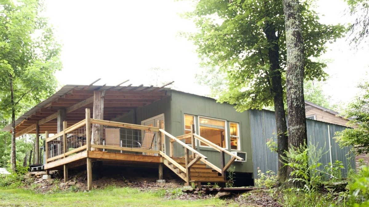 Sequatchie House | Private 50 ft waterfall. Eco-friendly, cozy shipping container cabin