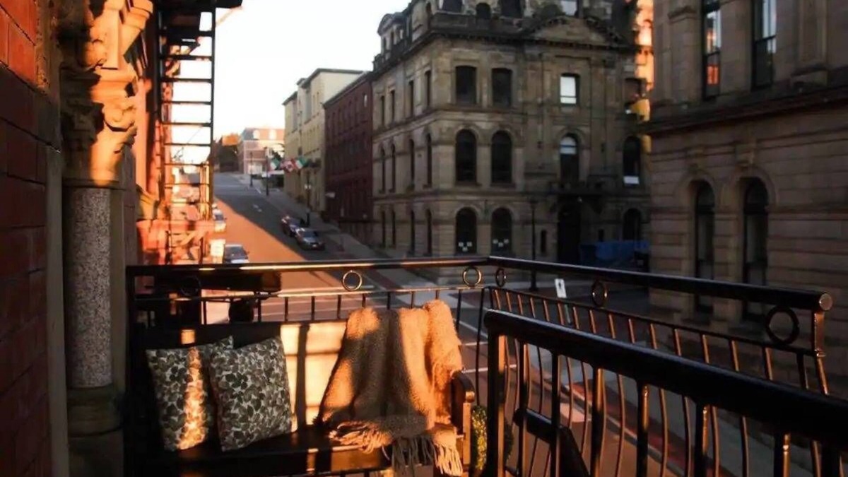 Saint John House | Private balcony with harbour view 2nd floor.