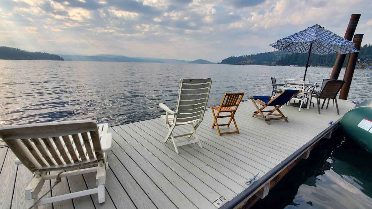 Coeur d'Alene Cabin | Private lakeside A-frame cabin w/hot tub, beach, docks, games. 4 season fun!