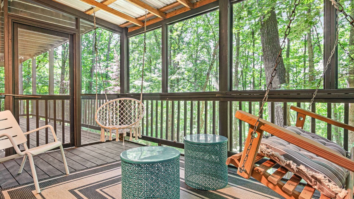 Fairview House | Private mountain retreat with 2 decks, screened porch, firepit, & Ping-Pong