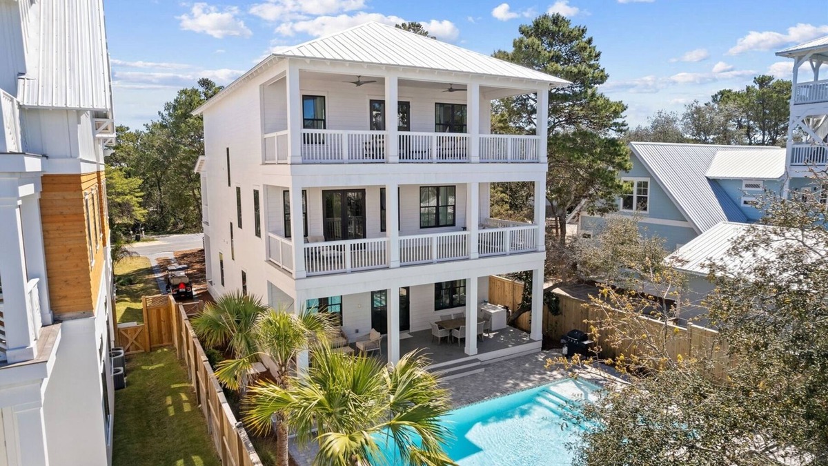 Seagrove Beach House | Private Pool, Spa, LSV, & Bikes! Steps to Beach! Sleeps 20!
