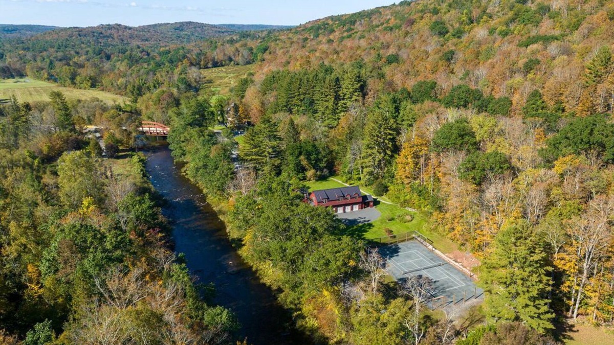 Cummington House | Private river-front home with tennis court and hot tub in the Berkshire hills!