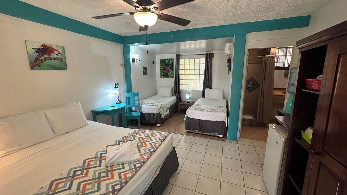 Hopkins Hotel | Private Scarlett Macaw Room w/AC at All Seasons Belize