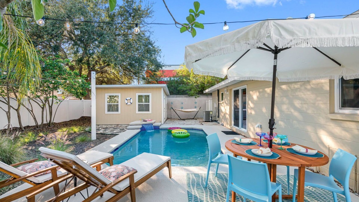 Sun Bay South House | Private Solar Heated Pool - Arcade Machine - Outdoor Dining