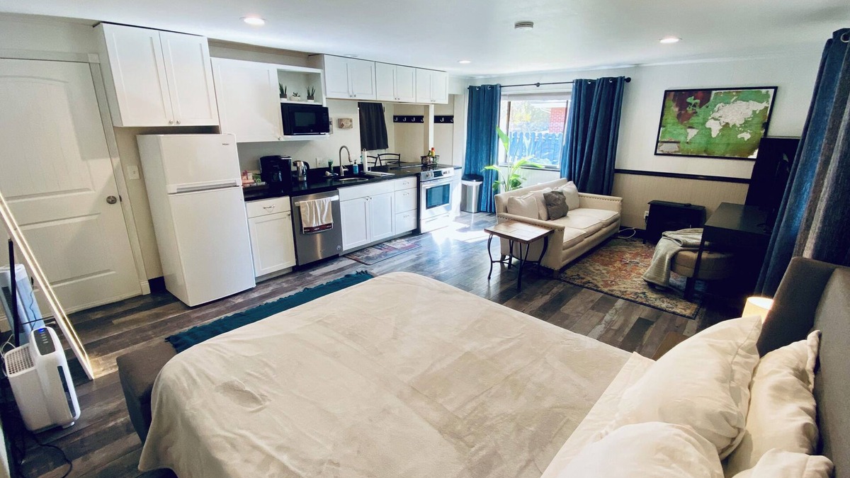 Lakewood Apartment | Private studio, huge walk-in shower, large windows, and lots of natural sunlight