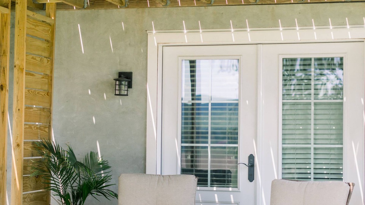 Goodville Other | Private suite with kitchenette, bedroom, bathroom and patio.
