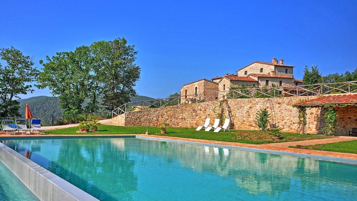 Monticiano Villa | Private Villa with A/C, private pool, sauna, WIFI, hot tub, TV, patio, panoramic view, parking