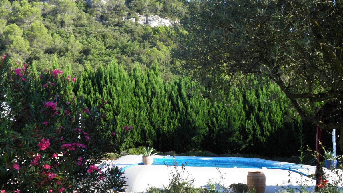 La Roque-sur-Ceze House | PROMO House with large swimming pool and fenced garden, riverside, direct access