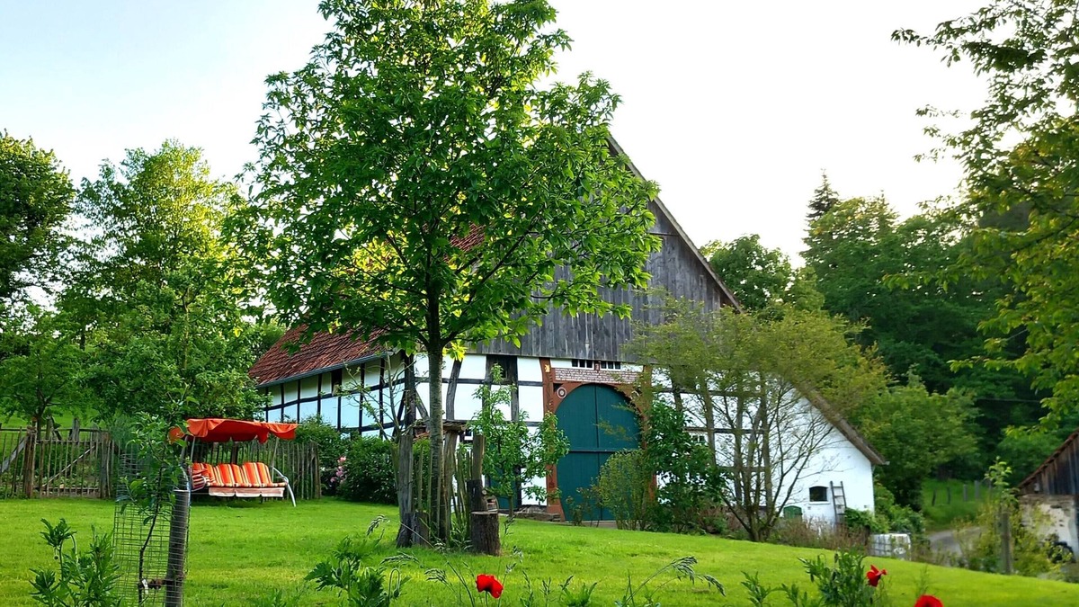 Extertal Apartment | Quiet and idyllic half-timbered holiday home in the middle of nature