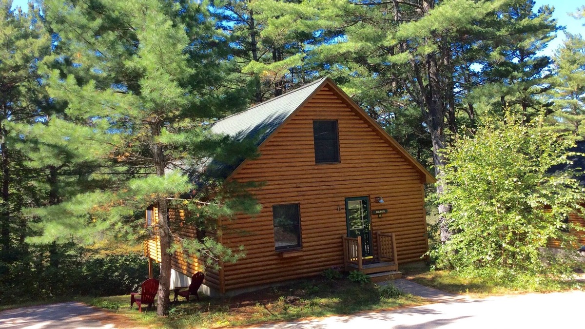 Shapleigh Cabin | Quiet secluded log cabin; the cabin is part of a 37 acre waterfront complex.