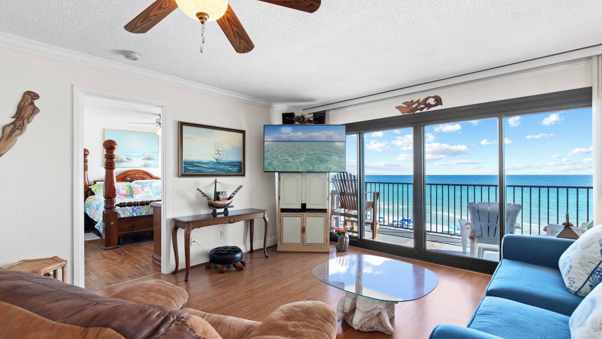 Lower Grand Lagoon Condo | Relax at Commodore 608 2BR Beachfront Condo with Gulf View & Large Balcony