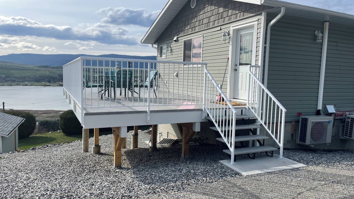 Vernon Apartment | Relax on the deck and enjoy the beautiful lake views, in the North Okanagan