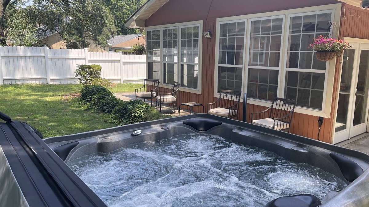 Long Bay Estates House | Relaxing Mediterranean style home w/hot tub, 2 golf carts, private beach access