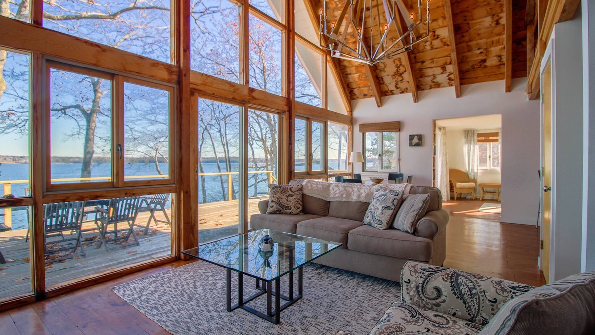 Waldoboro House | Remodeled Waterfront Home with Wraparound Deck, Water Views, & Beach Access