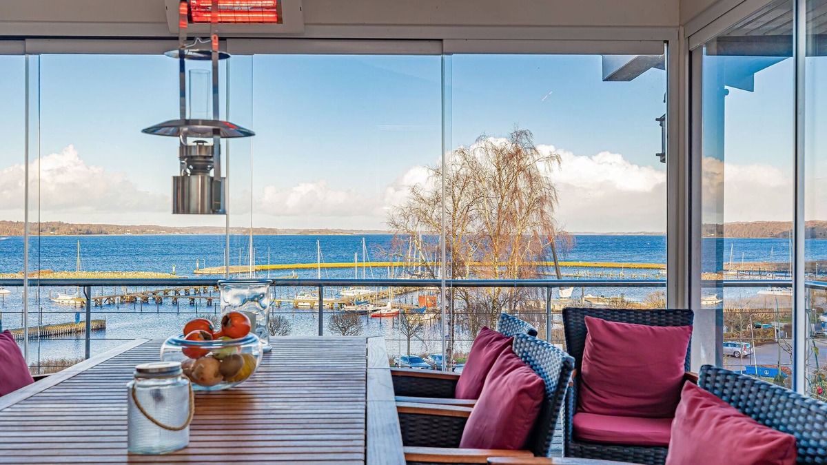 Murwik House | Residence at the marina - garage, fireplace, view of the marina, terraces