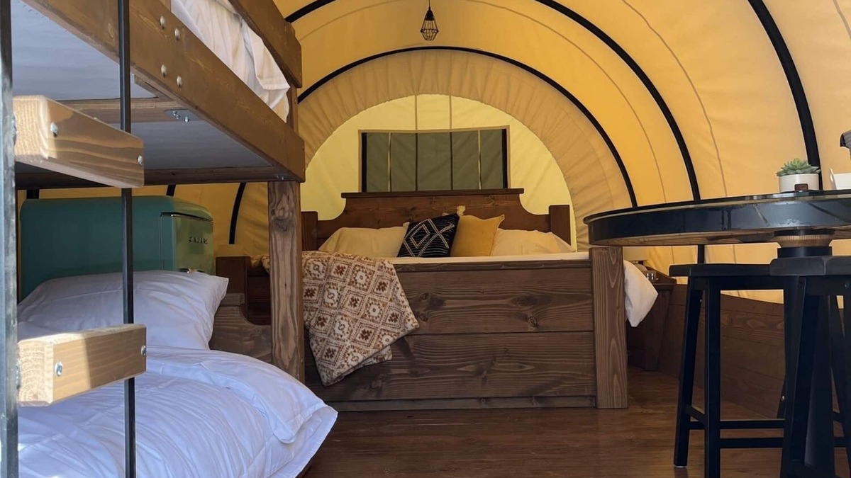 Lillington House | River-Front Wagon Glamping- The Dogwood