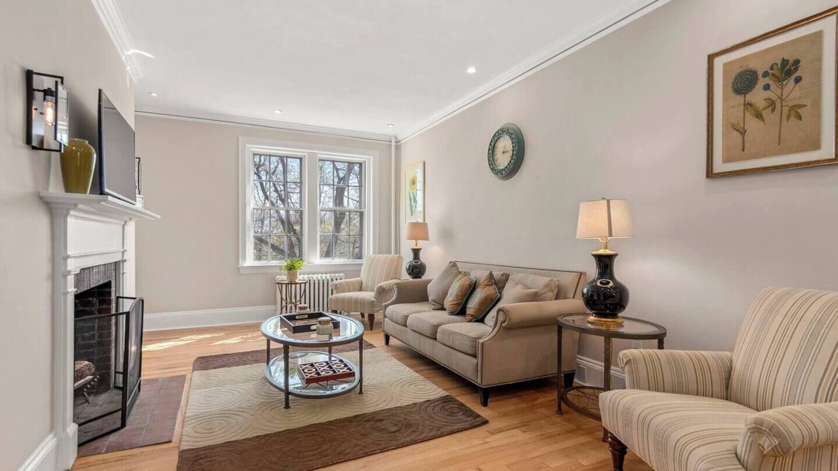West Cambridge Condo | River Views Harvard Square 2BR with Cozy Fireplace