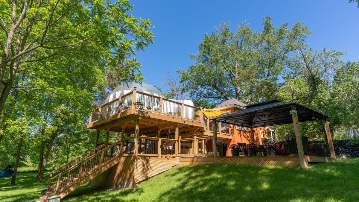 Sutton Cottage | Riverfront Cottage with 2 Geodesic Domes