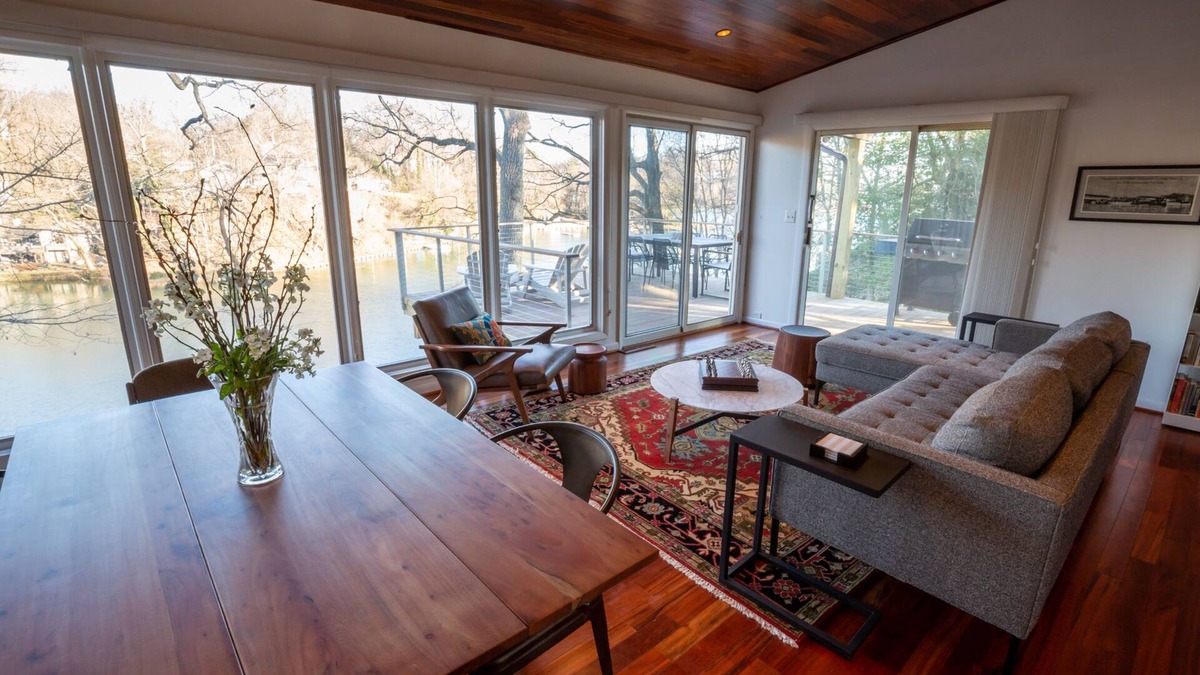 Arnold House | Riverfront home with multiple decks, central AC, washer/dryer - two dogs OK
