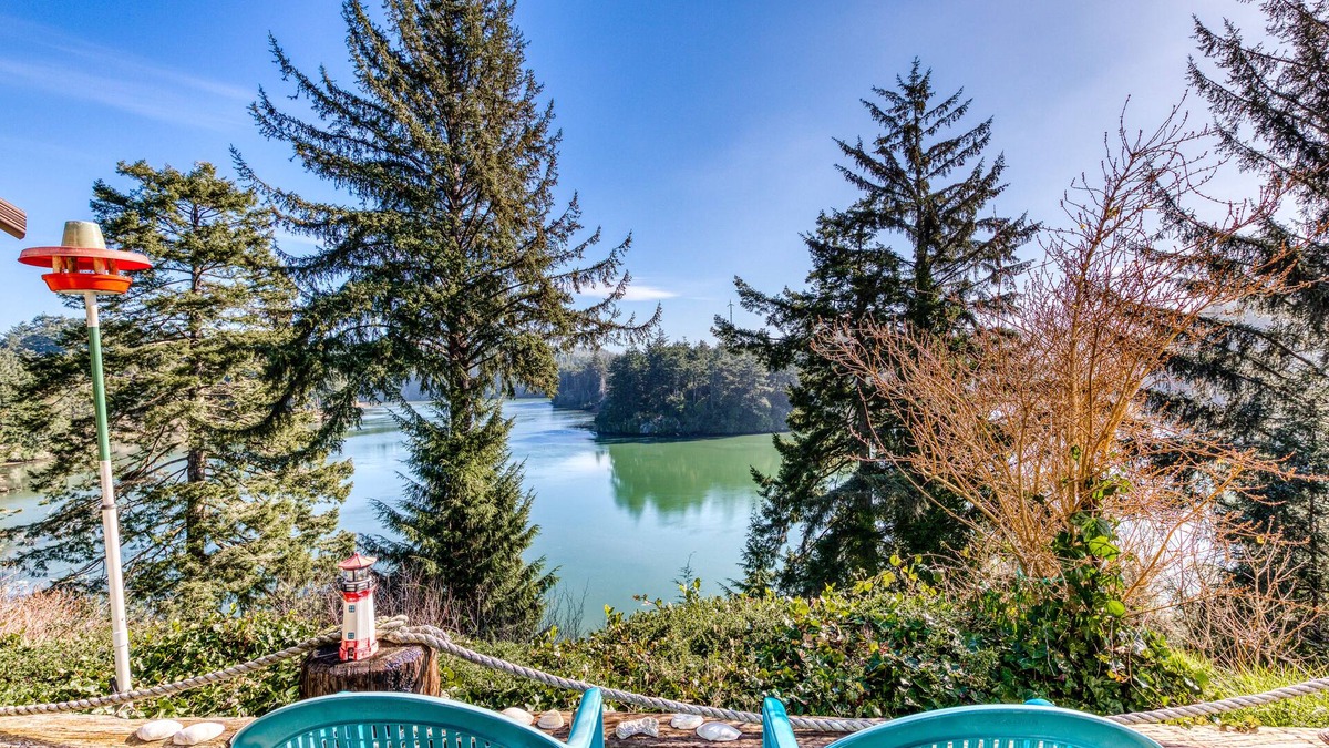 Barview House | Riverfront Home with Beautiful Water Views, Patio & Fireplace