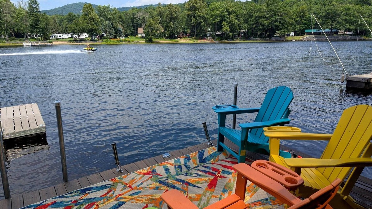 Lake Luzerne-Hadley House | Riverside & Dock, Hot Tub, Centrally Located, Pet Friendly: The Hummingbird Camp