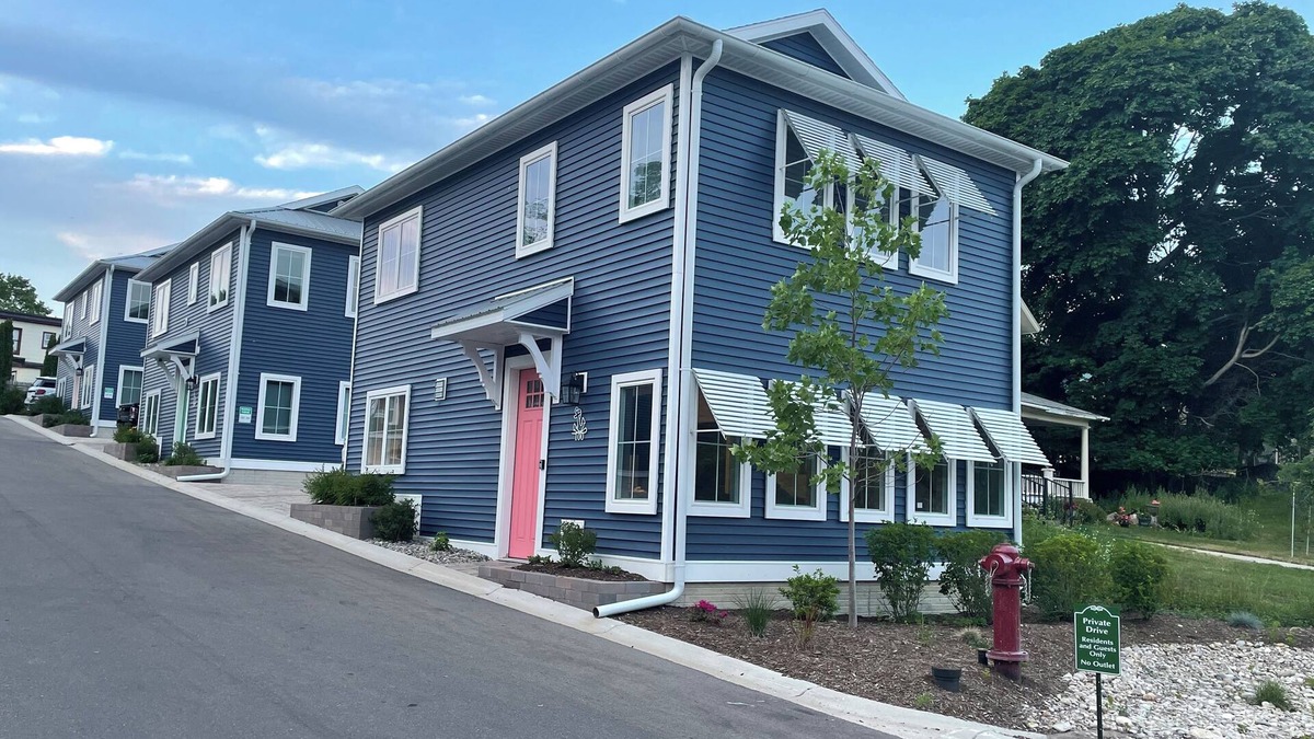 Charlevoix Condo | Riverwalk 100 on Pine Riverntownhome with gourmet kitchen~2 BR can sleep 8.n